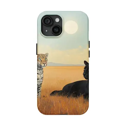 Leopard and Black Panther Savanna Painting