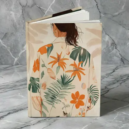 Woman Tropical Floral Shirt Illustration Art