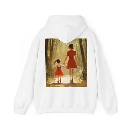 Mother Daughter Walking Forest Path Illustration