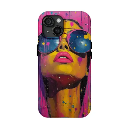 Pop Art Woman Yellow Face Sunglasses Pink