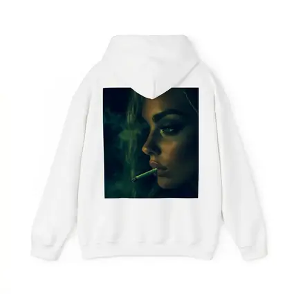Woman Smoking Joint Green Smoke Dark
