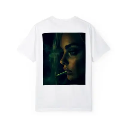 Woman Smoking Joint Green Smoke Dark