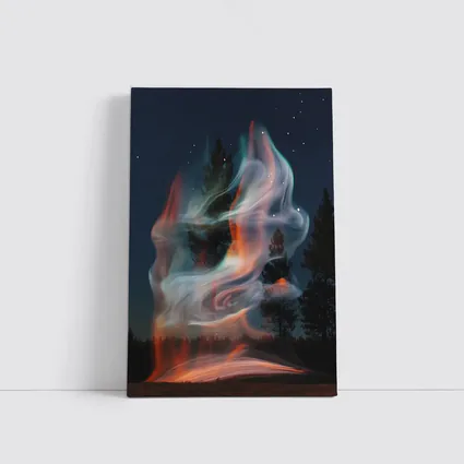 Swirling Fire Light Art Night Sky