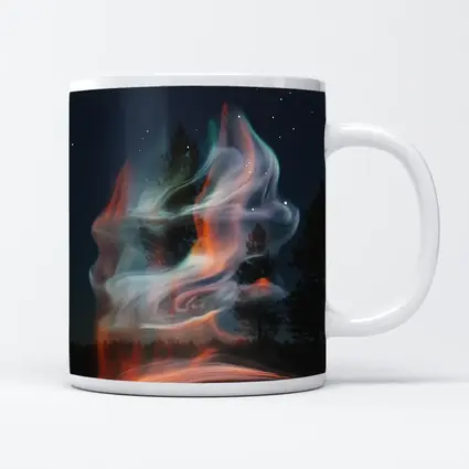 Swirling Fire Light Art Night Sky