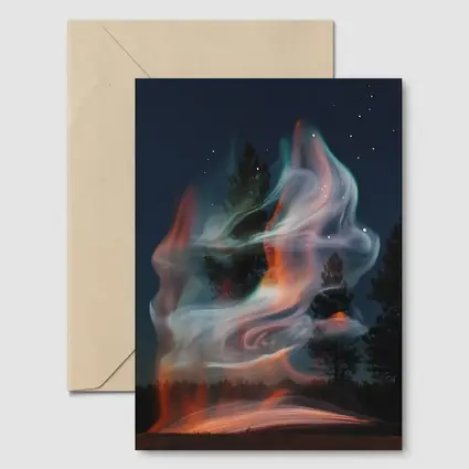 Swirling Fire Light Art Night Sky