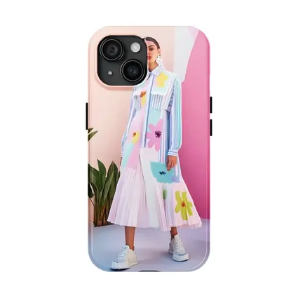 Pastel Floral Dress Model Pink Studio
