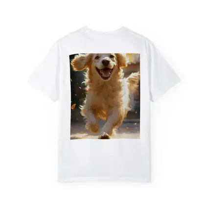 Golden Retriever Running Outdoors Autumn Leaves