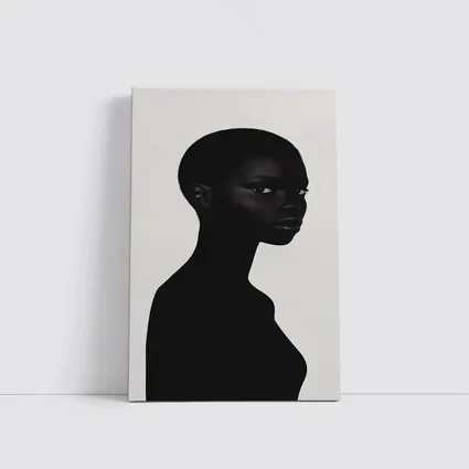 Black Woman Portrait Minimalist White Background