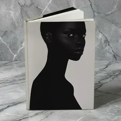 Black Woman Portrait Minimalist White Background