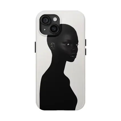 Black Woman Portrait Minimalist White Background
