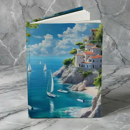 Mediterranean Coastal Cliffs Sailboats Blue Sea
