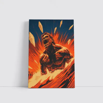 Raging Beast Explosion Fire Comic Art