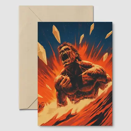 Raging Beast Explosion Fire Comic Art