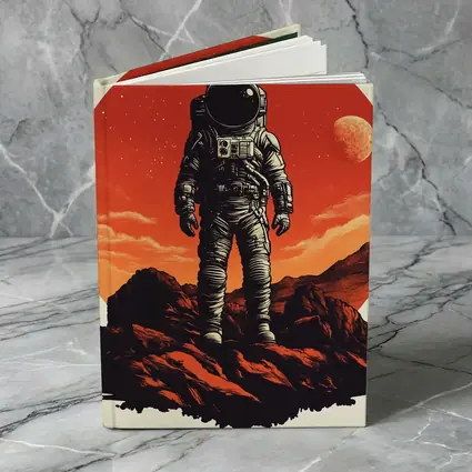 Astronaut Standing On Rocky Mars Surface