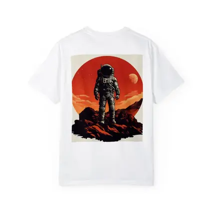 Astronaut Standing On Rocky Mars Surface