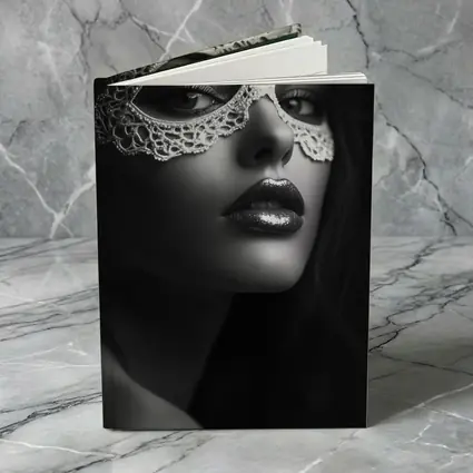 Woman Lace Masquerade Mask Black White