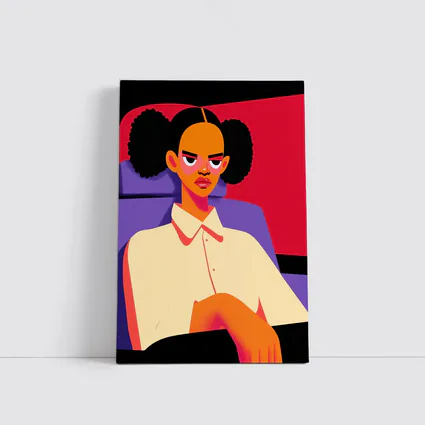 Angry Girl Illustration Bold Flat Art Style