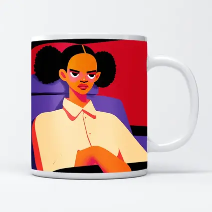 Angry Girl Illustration Bold Flat Art Style