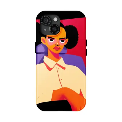 Angry Girl Illustration Bold Flat Art Style