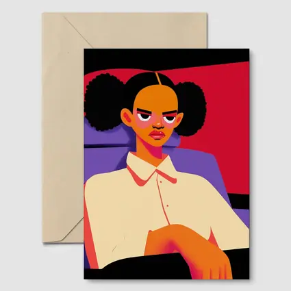 Angry Girl Illustration Bold Flat Art Style