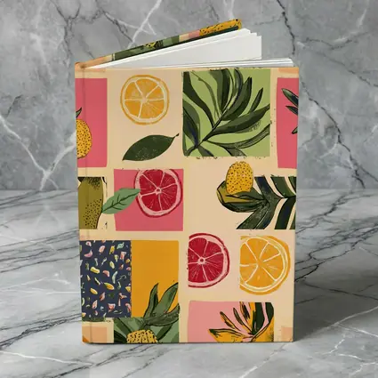 Tropical Citrus Fruits Collage Pattern Art