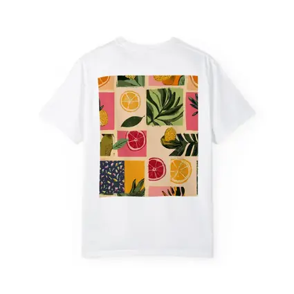 Tropical Citrus Fruits Collage Pattern Art