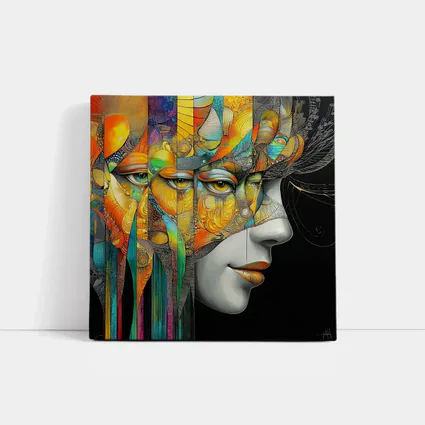 Surreal Woman Face Colorful Abstract Art