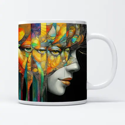 Surreal Woman Face Colorful Abstract Art