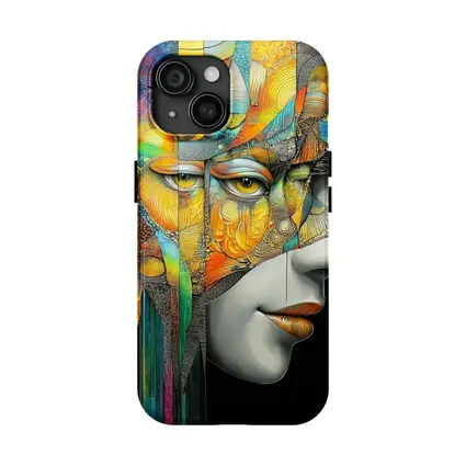 Surreal Woman Face Colorful Abstract Art