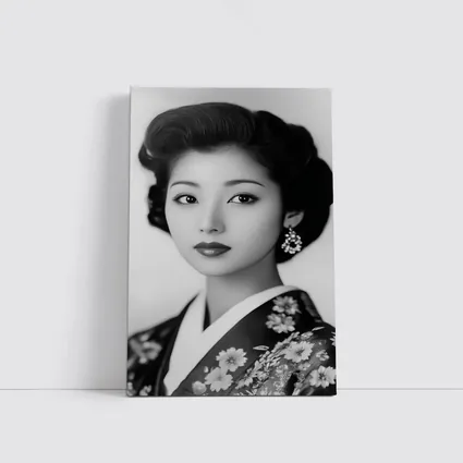Japanese Woman Portrait Black And White