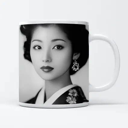 Japanese Woman Portrait Black And White