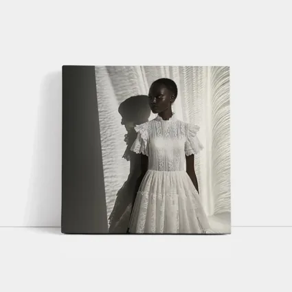 White Lace Dress Woman Soft Light