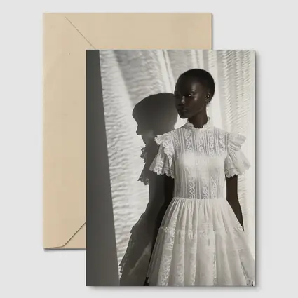 White Lace Dress Woman Soft Light
