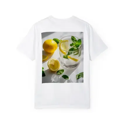 Lemon Mint Water Glass White Background