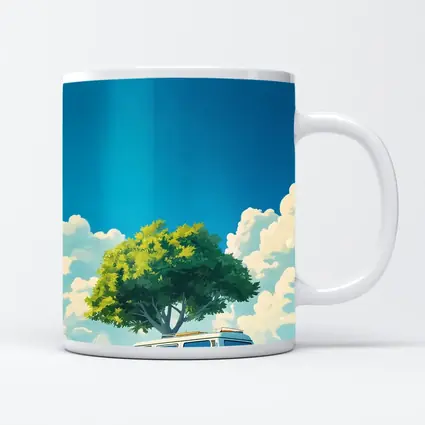 Anime Style Camper Van Summer Green Field