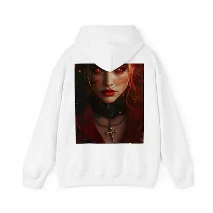 Dark Fantasy Woman Glowing Red Eyes Fire