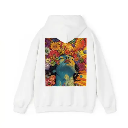 Woman Head Blooming Flowers Psychedelic Art