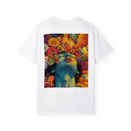 Woman Head Blooming Flowers Psychedelic Art