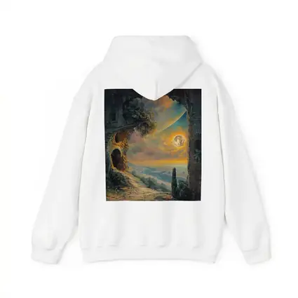 Fantasy Ruins Moon Golden Sky Landscape