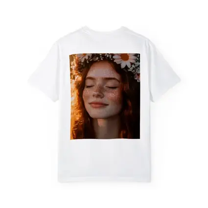 Freckled Woman Flower Crown Golden Hour