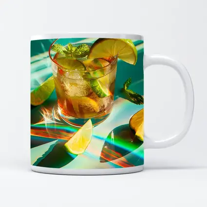 Iced Cocktail Lime Mint Teal Summer