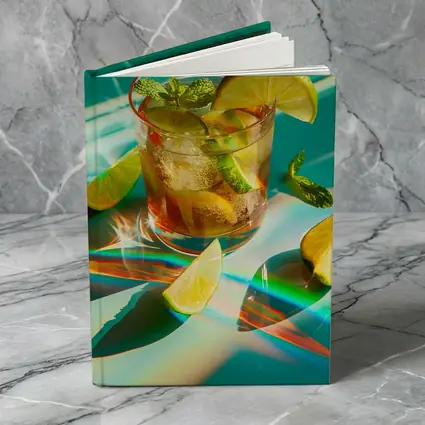 Iced Cocktail Lime Mint Teal Summer