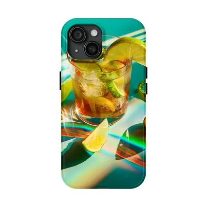 Iced Cocktail Lime Mint Teal Summer