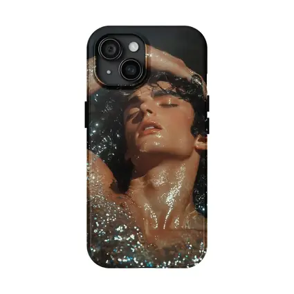 Young Man Wet Dark Water Glistening