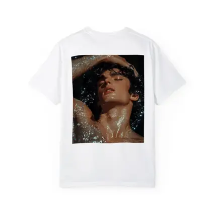 Young Man Wet Dark Water Glistening
