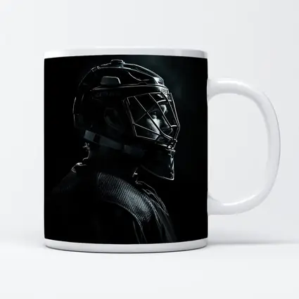 Hockey Goalie Dark Portrait Black Background
