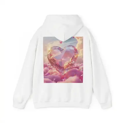 Crystal Diamond Heart Pink Dreamy Clouds Sky