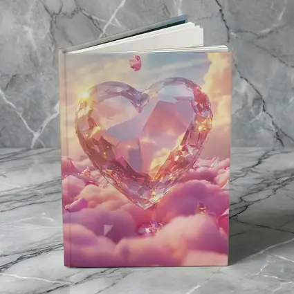 Crystal Diamond Heart Pink Dreamy Clouds Sky