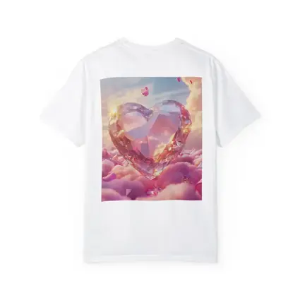 Crystal Diamond Heart Pink Dreamy Clouds Sky