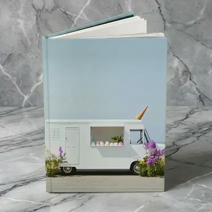 White Ice Cream Truck Beside Ocean Shore